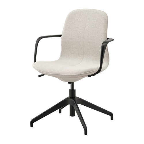 Kursi Ikea LÅNGFJÄLL Armrest Krem-Hitam