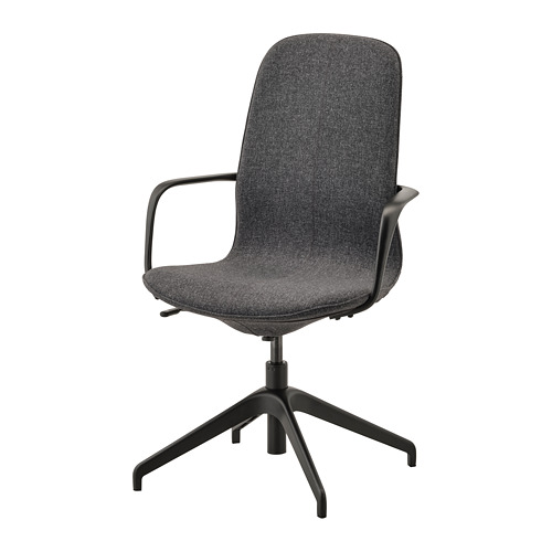 Kursi Ikea LÅNGFJÄLL Highback Armrest Abu-Hitam
