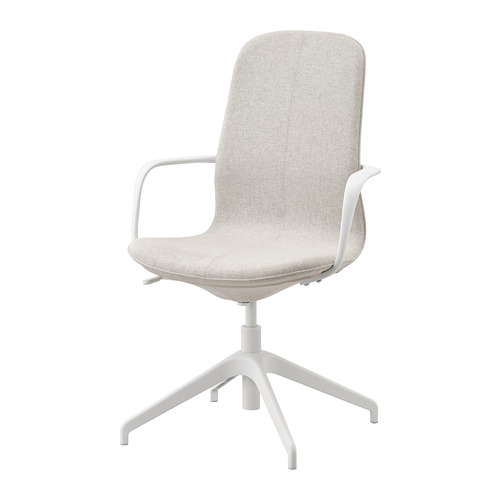 Kursi Ikea LÅNGFJÄLL Highback Armrest Krem-Putih