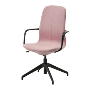Kursi Ikea LÅNGFJÄLL Highback Armrest Pink-Hitam