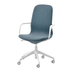 Kursi Ikea LÅNGFJÄLL Highback Armrest+Roda Biru-putih