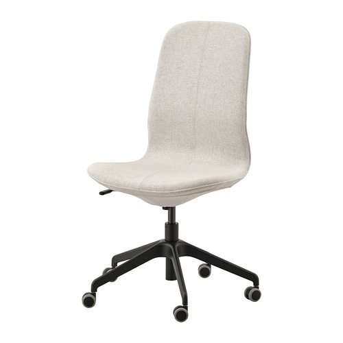 Kursi Ikea LÅNGFJÄLL Highback Roda Krem-Hitam