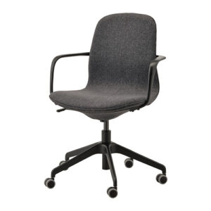 Kursi Ikea LÅNGFJÄLL With Armrest+Roda Abu-Hitam