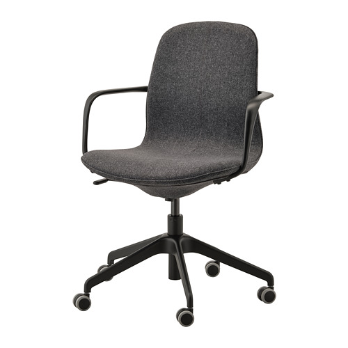 Kursi Ikea LÅNGFJÄLL With Armrest+Roda Abu-Hitam