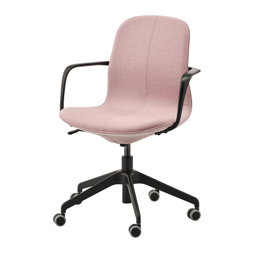 Kursi Ikea LÅNGFJÄLL With Armrest+Roda Pink-Hitam