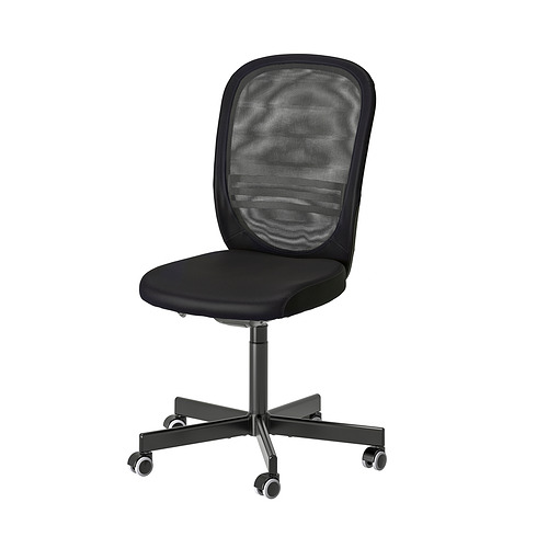 Kursi Kantor Ikea Flintan Tanpa Armrest-Hitam