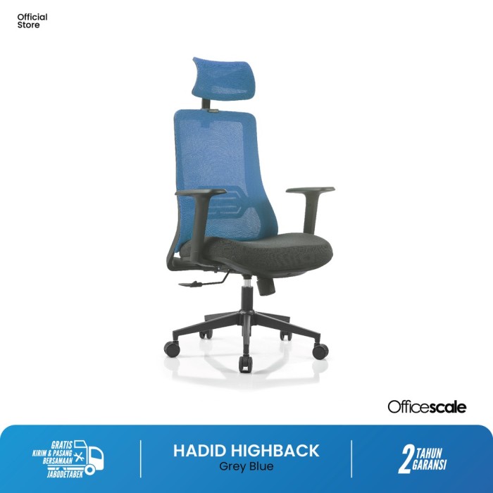 Kursi Officescale HADID HIGHBACK GREY BLUE