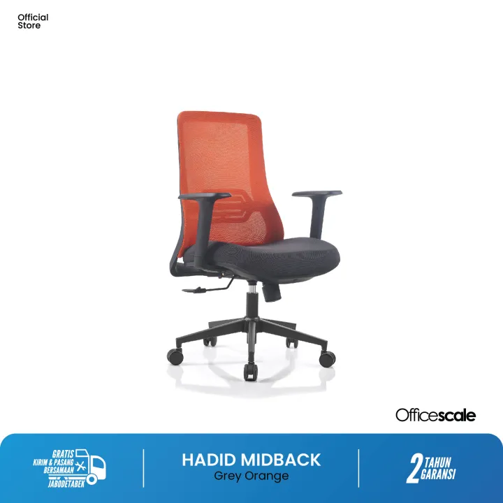 Kursi Officescale HADID MIDBACK GREY ORANGE