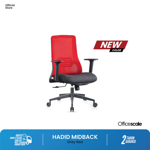Kursi Officescale HADID MIDBACK GREY RED
