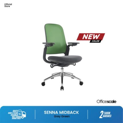 Kursi Officescale SENNA MIDBACK GREY GREEN CHAIR