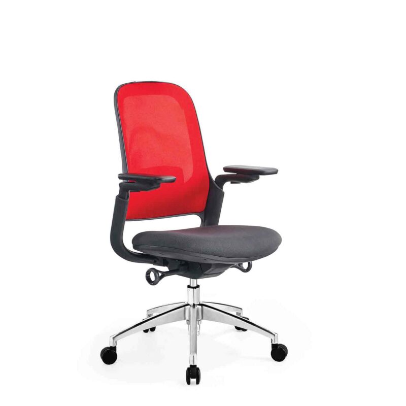Kursi Officescale SENNA MIDBACK GREY RED