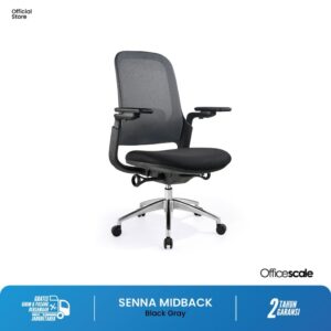 Kursi Officescale Senna MidBack Black-Grey