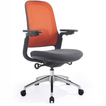 Kursi Officescale SENNA MIDBACK GREY ORANGE CHAIR