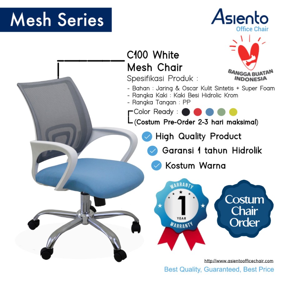 Kursi Kantor Kinako C100 White Kursi Kantor Kinako C100 White