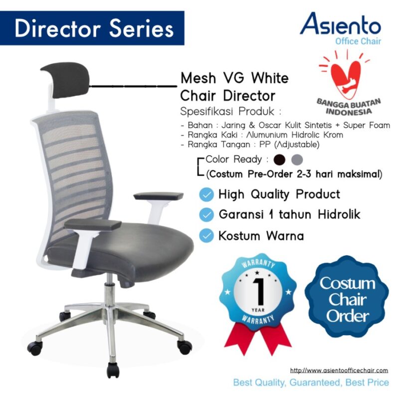 Kursi Kantor Kinako Mesh VG White